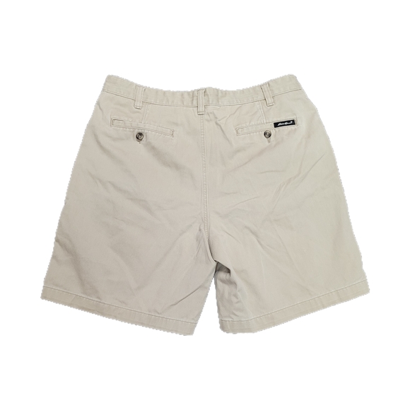 Vintage Eddie Bauer Pleated Shorts Mens 36 100% Cotton Khaki 90s Old Money - Picture 2 of 9